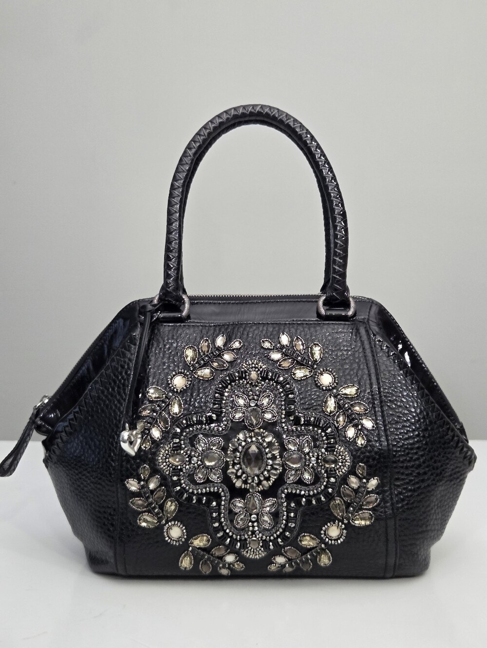 EXCELLENT BRIGHTON MASTERPIECE COLLECTION ANJU DOMED CZARINA JEWEL TOTE BAG